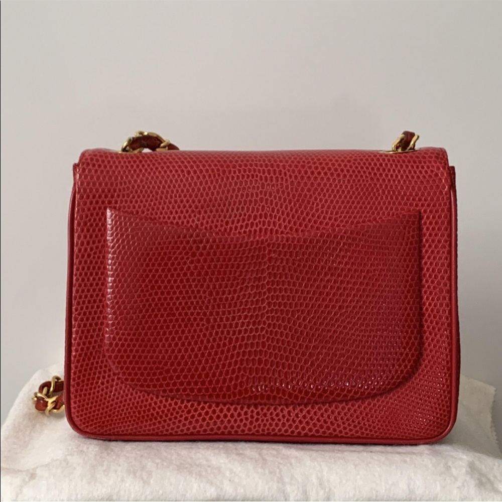 RARE Chanel Red Lizard square mini collectible - Picture 3 of 16
